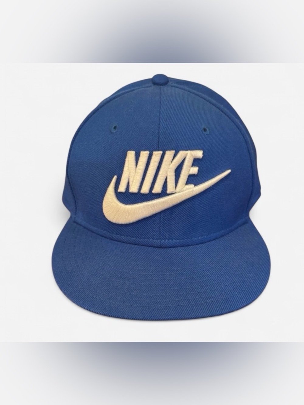 Nike Adult Futura True Snapback Hat Cobalt Blue White Swoosh Spell out adjust